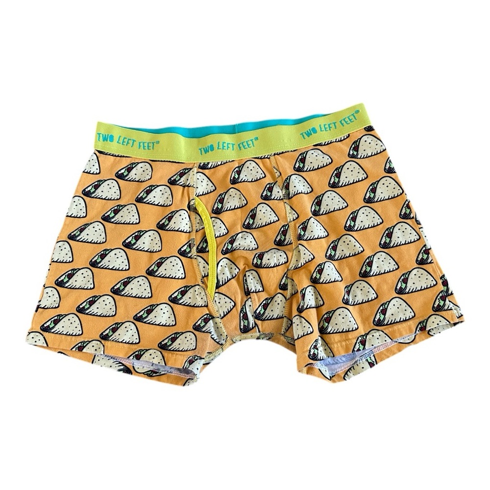 Two left feet branded taco boxer briefs fun & silly large NWOT